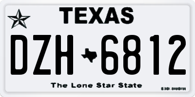 TX license plate DZH6812