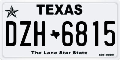 TX license plate DZH6815