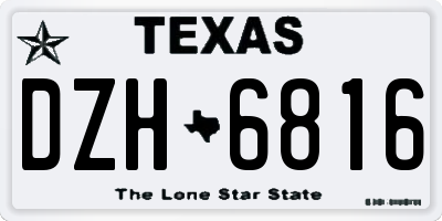 TX license plate DZH6816