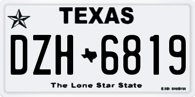 TX license plate DZH6819