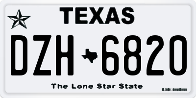 TX license plate DZH6820