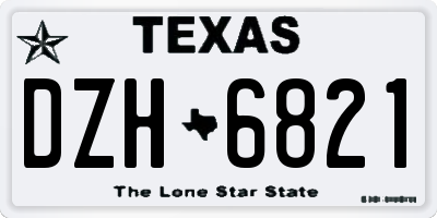 TX license plate DZH6821