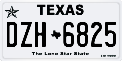 TX license plate DZH6825