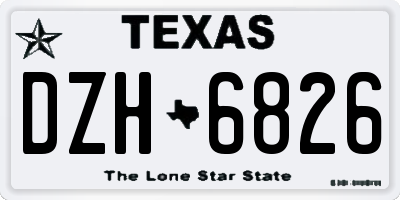 TX license plate DZH6826
