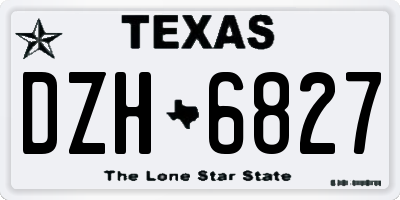 TX license plate DZH6827