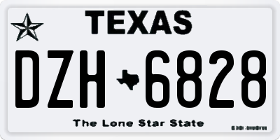 TX license plate DZH6828