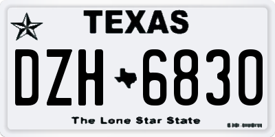 TX license plate DZH6830