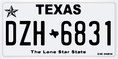 TX license plate DZH6831