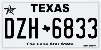 TX license plate DZH6833