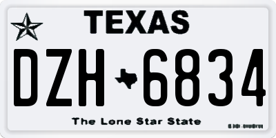 TX license plate DZH6834