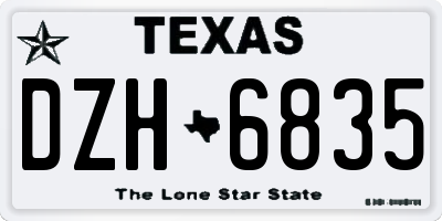 TX license plate DZH6835