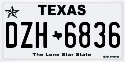 TX license plate DZH6836