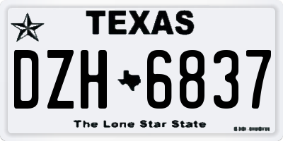 TX license plate DZH6837