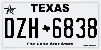 TX license plate DZH6838