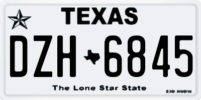 TX license plate DZH6845