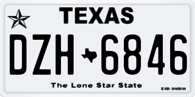 TX license plate DZH6846