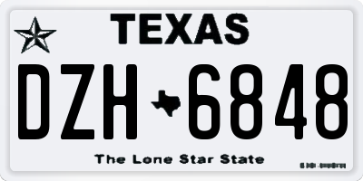 TX license plate DZH6848