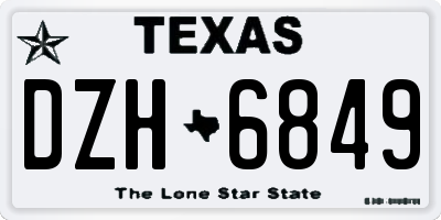 TX license plate DZH6849