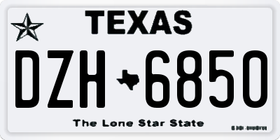 TX license plate DZH6850