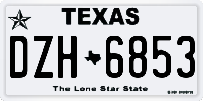 TX license plate DZH6853