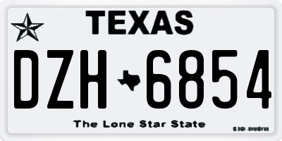 TX license plate DZH6854
