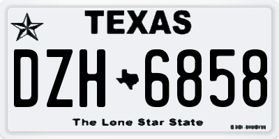 TX license plate DZH6858