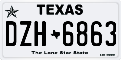 TX license plate DZH6863