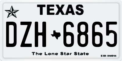 TX license plate DZH6865