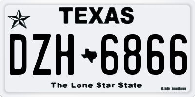 TX license plate DZH6866