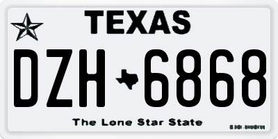 TX license plate DZH6868