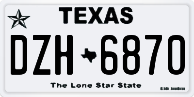 TX license plate DZH6870
