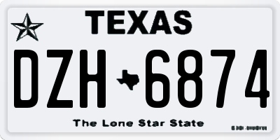 TX license plate DZH6874
