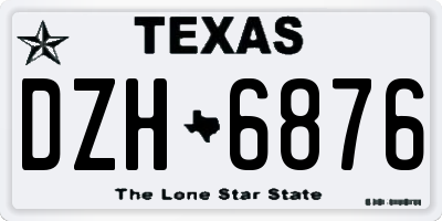 TX license plate DZH6876