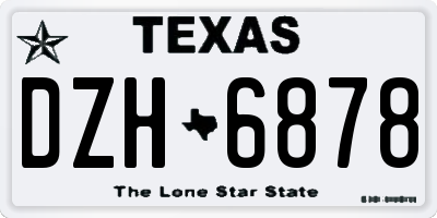 TX license plate DZH6878