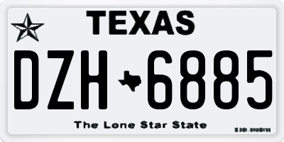 TX license plate DZH6885