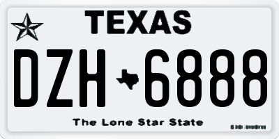TX license plate DZH6888