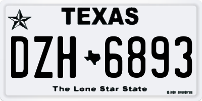 TX license plate DZH6893