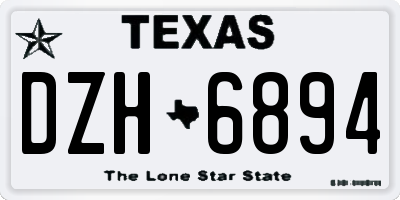 TX license plate DZH6894