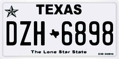 TX license plate DZH6898