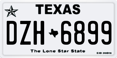 TX license plate DZH6899