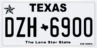 TX license plate DZH6900