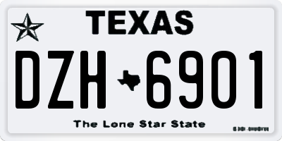 TX license plate DZH6901