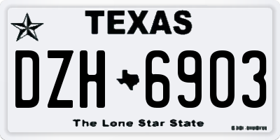 TX license plate DZH6903