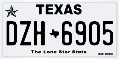 TX license plate DZH6905