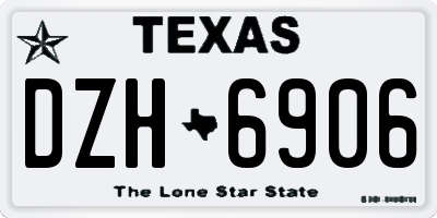 TX license plate DZH6906