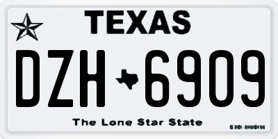 TX license plate DZH6909