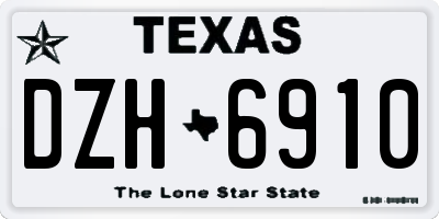 TX license plate DZH6910