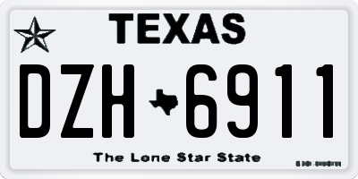 TX license plate DZH6911