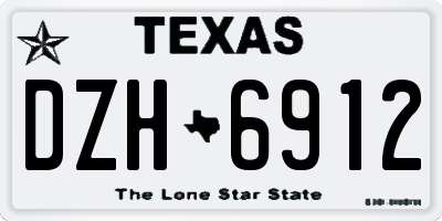 TX license plate DZH6912
