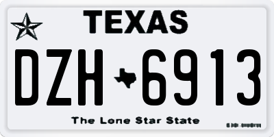 TX license plate DZH6913